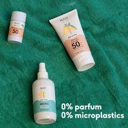 Naif Baby & Kids 0% Perfume Mineral Sun Stick Spf50, Водоустойчив бебешки и детски слънцезащитен продукт с висока защита в стик за чувствителна кожа 36g