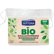 Septona Biodegradable Cotton Buds 200 броя - Биоразградими памучни тампони 100% памук Septona Biodegradable Cotton Buds 200 броя - Биоразградими памучни тампони 100% памук