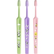 TePe Mini Extra Soft 0-6 Years Toothbrush 3 бр - Зелено/ Люляк/ Розово - Детска четка за зъби с конична глава и много меки заоблени влакна TePe Mini Extra Soft 0-6 Years Toothbrush 3 бр - Зелено/ Люляк/ Розово - Детска четка за зъби с конична глава и много меки заоблени влакна