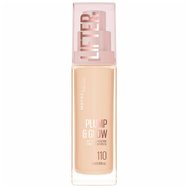 Maybelline Lifter Plump & Glow Spf15 Foundation Хидратиращ фон дьо тен със средна защита, 2% Ниацинамид & Хиалуронова киселина за плътна & сияйна визия през целия ден 30ml - 110