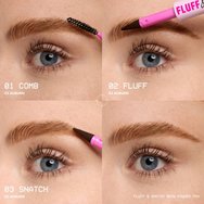 Nyx Professional Makeup Fluff & Snatch Brow Powder Pen Двуфункционална писалка за вежди за запълване & оформяне с естествен & мек матов резултат 1g - 02 Taupe Nyx Professional Makeup Fluff & Snatch Brow Powder Pen Двуфункционална писалка за вежди за запълване & оформяне с естествен & мек матов резултат 1g - 02 Taupe