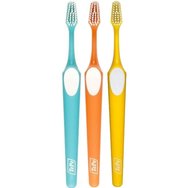 Tepe Supreme Soft Toothbrush 3 бр, светло синя - портокал - Жълто - Мека четка за зъби с ергономична дръжка и 2-степенни влакна за подобрен достъп