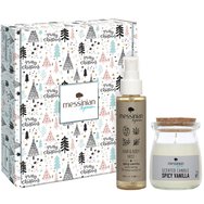 Messinian Spa Promo Christmas Box Spread The Scent Spicy Vanilla Scented Candle 75gr & Hair & Body Mist 100ml - Коледен ванилов аромат за стая и хидратиращ празничен спрей за коса и тяло с аромат на ванилия Messinian Spa Promo Christmas Box Spread The Scent Spicy Vanilla Scented Candle 75gr & Hair & Body Mist 100ml - Коледен ванилов аромат за стая и хидратиращ празничен спрей за коса и тяло с аромат на ванилия