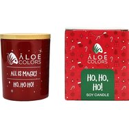 Aloe Colors Ho Ho Ho Scented Soy Candle 150g - Ароматизирана соева свещ в бурканче с аромат на коледни меденки Aloe Colors Ho Ho Ho Scented Soy Candle 150g - Ароматизирана соева свещ в бурканче с аромат на коледни меденки