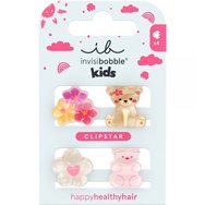Invisibobble Clipstar Kids Bearly Bloomed Детски щипки за коса с различни дизайни 4 броя