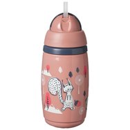 Tommee Tippee SuperStar Bacshield Insulated Straw Cup 12m+ Образователна термо чаша със сламено розово за малки деца 266ml