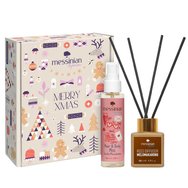 Messinian Spa Promo Christmas Box Spread The Scent Melomakarono Reed Diffuser 50ml & Vanilla Macadamia Hair & Body Mist 100ml - Коледен аромат за стая с аромат на меден макарон и хидратиращ празничен спрей за коса и тяло с аромат на карамелизирана ванилия