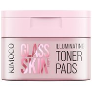 Kimoco Glass Skin Illuminating Face Toner Pads 60 бр - Тампони за лице с оризова вода и ниацинамид