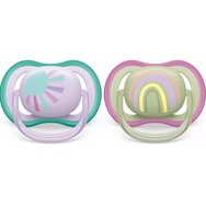 Philips Avent Ultra Air Silicone Soother 0-6m Люляк - Каки 2 бр., Код SCF085/59