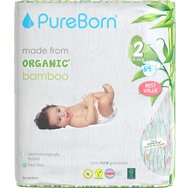 PureBorn Organic Bamboo Unisex Nappies No2 (3-6kg) 64 бр - Daises
