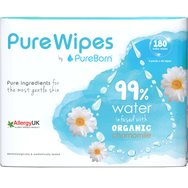 PureBorn Organic Wet Wipes Infused with Chamomile 180 бр (3x60 бр)