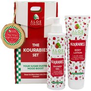 Aloe Colors Promo The Kourabies Set Shower Gel 200ml & Body Lotion 120ml & Подарък Christmas Ornament - Хидратиращ душ гел с ухание на Коледа с аромат на курамби и хидратиращ лосион, събуждащ сладки спомени