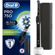 Oral-B Pro 750 3D CrossAction Black Edition Електрическа четка за зъби и куфар за подарък 1 бр