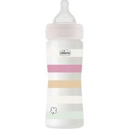 Chicco Well-Being Colors Girl Пластмасова бебешка бутилка с биберон с нормален поток 2 м+, 250 мл, код 28623-11