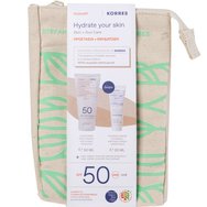 Korres Promo Sunscreen Face Cream Spf50, 50ml & Подарък Foaming Cream Cleanser 20ml & Greek Yoghurt Serum 1.5ml & торбичка