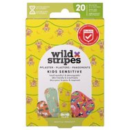 Wild Stripes Kids Sensitive Хипоалергенни лепящи детски пластири за покриване и защита на малки рани, нежни към кожата за оптимално заздравяване, 20 броя
