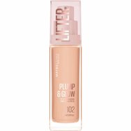 Maybelline Lifter Plump & Glow Spf15 Foundation Хидратиращ Фон дьо тен със Средна Защита, 2% Ниацинамид & Хиалуронова Киселина за Плътна & Сияйна Кожа през Целия Ден 30ml - 102