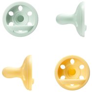 Tommee Tippee Breast Like Orthodontic Silicone Soother 0-6m+, 2 бр - Жълто / Тюркоаз