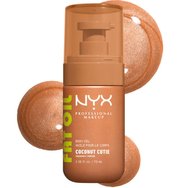 Nyx Professional Makeup Fat Oil Sun-Lit Gold Body Oil 70ml - Coconut Cutie - Хидратиращо олио за тяло, което осигурява 24-часов интензивен блясък с аромат на кокос & праскова