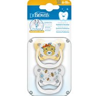 Dr. Brown’s PreVent Orthodontic Silicone Soother Жълт - Прозрачен 6-18m 2 бр., Код PV22302-GBX