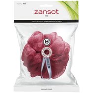 Zansot Mesh Sponge Medium 1 брой - Бордо/Бяло - Гъба от тюл за усещане за мекота & освежаване