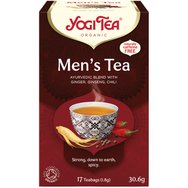 Yogi Tea Men's Tea 17 Teabags (17 сашета x 1,8g) - Билкова напитка с вкус на печено пикантно, комбинирана със земен джинджифил за енергия и продуктивен живот