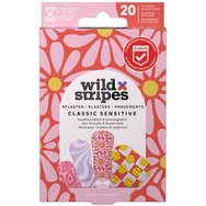 Wild Stripes Kids Classic Sensitive Хипоалергенни лепящи детски пластири за покриване и защита на малки рани, нежни към кожата за оптимално заздравяване, 20 броя