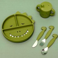 Trixie Silicone Cutlery Set 12m+, 3 бр - Mr. Dino