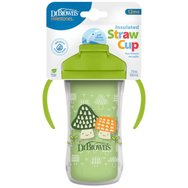 Dr Brown's Insulated Straw Cup 12m+ Код TC01203 Термо чаша с меко сламче & дръжки 1 брой - Зелено