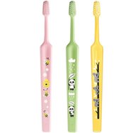 TePe Mini Extra Soft 0-6 Years Toothbrush 3 бр - Розово/ Зелено/ Жълто - Детска четка за зъби с конична глава и заоблени влакна TePe Mini Extra Soft 0-6 Years Toothbrush 3 бр - Розово/ Зелено/ Жълто - Детска четка за зъби с конична глава и заоблени влакна
