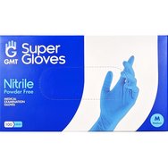 Gmt Super Gloves Blue Medical Examination Nitrile Powder Free Gloves 100 бр - Medium