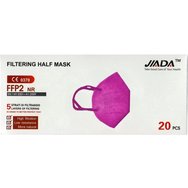 Jiada Filtering Half Mask FFP2 NR, 20 бр - Фуксия - Маска за еднократна употреба с висока степен на защита FFP2 NR