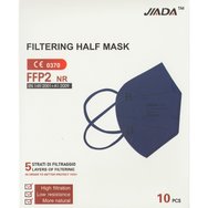 Jiada Filtering Half Mask FFP2 NR, Маска за висока степен на защита по стандарт FFP2 NR за еднократна употреба 10 броя - Тъмносиня