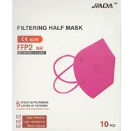 Jiada Filtering Half Mask FFP2 NR Маска за висока степен на защита по стандарт FFP2 NR за еднократна употреба Цикламена 10 броя