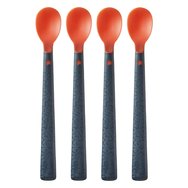 Tommee Tippee Heatsense Bacshield Soft Weaning Spoon 4m+ Бебешки лъжички с мек, гъвкав силикон с дълга дръжка и индикатор за топлина 4 бр