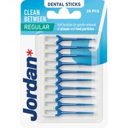 Jordan Clean Between Dental Sticks 20 части Код 310052 - Обикновен - Интердентални четки за премахване на плака и остатъци Jordan Clean Between Dental Sticks 20 части Код 310052 - Обикновен - Интердентални четки за премахване на плака и остатъци