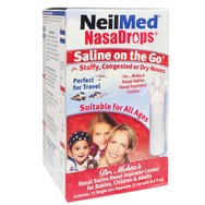 NeilMed Nasadrops Saline on the Go 15 ampoules x 15ml - Стерилен физиологичен разтвор успокояващ разтвор & Овлажнява сухия нос NeilMed Nasadrops Saline on the Go 15 ampoules x 15ml - Стерилен физиологичен разтвор успокояващ разтвор & Овлажнява сухия нос