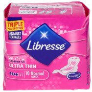 Libresse Ultra Thin Normal Салфетки с крила 10 броя Libresse Ultra Thin Normal Салфетки с крила 10 броя