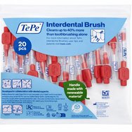 TePe Interdental Brush 20 бр ISO Size 2 (0.50mm) червено - Четки за почистване на междузъбни пространства, идеални за хора с импланти или брекети