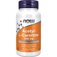 Now Foods Acetyl L-Carnitine 500mg 50veg.caps - Хранителна добавка с аминокиселината ацетил-L-карнитин за енергия, с антиоксидантно действие & подкрепа на мозъчната функция Now Foods Acetyl L-Carnitine 500mg 50veg.caps - Хранителна добавка с аминокиселината ацетил-L-карнитин за енергия, с антиоксидантно действие & подкрепа на мозъчната функция
