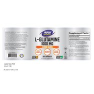 Now Foods L-Glutamine Double Strength 1000mg Хранителна добавка за възстановяване и поддържане на чревното здраве 120veg.caps