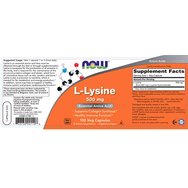 Now Foods L-Lysine 500mg 100veg.caps Now Foods L-Lysine 500mg 100veg.caps