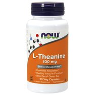 Now Foods L-Theanine 100mg (Suntheanine & Grean Tea) Хранителна добавка със седативно и анксиолитично действие 90veg.caps