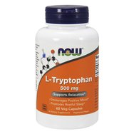 Now Foods L-Tryptophan 500mg Хранителна добавка, която регулира серотонина и подобрява доброто настроение 60veg.caps