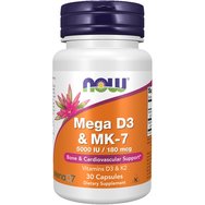 Now Foods Mega D3 & MK-7 30Caps - Now Foods Mega D3 & MK-7 30Caps -