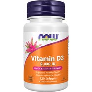 Now Foods Vitamin D3 2.000 IU 120 Softgels - Хранителна добавка с витамин D3 за доброто функциониране на костите, зъбите & имунната система Now Foods Vitamin D3 2.000 IU 120 Softgels - Хранителна добавка с витамин D3 за доброто функциониране на костите, зъбите & имунната система
