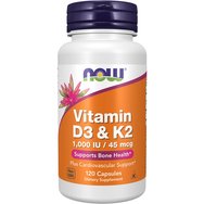 Now Foods Vitamin D-3 & K-2 1000iu Хранителна добавка, специална формула срещу остеопороза 120 Veg.caps Now Foods Vitamin D-3 & K-2 1000iu Хранителна добавка, специална формула срещу остеопороза 120 Veg.caps
