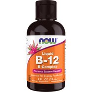 Now Foods Liquid B-12 B-Complex за нормалното развитие и поддържане на нервната тъкан 59ml