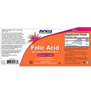 Now Foods Folic Acid 800mcg 250tabs Now Foods Folic Acid 800mcg 250tabs