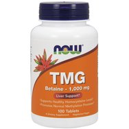 Now Foods TMG (Trimethylglycine) 1000mg Хранителна добавка за правилен липиден метаболизъм и детоксикация на черния дроб 100tabs
